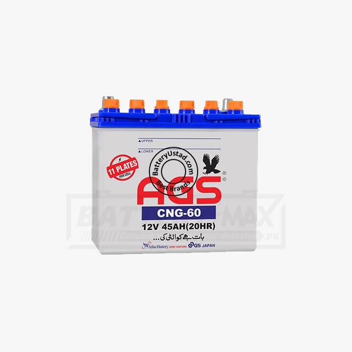 AGS CNG-60 Lead Acid Car Battery | 45 Ah | 11PL