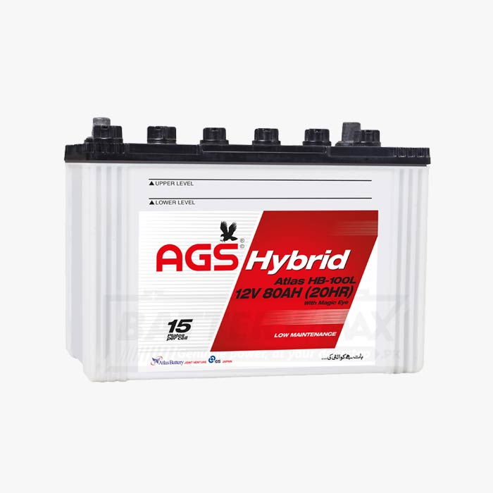 AGS HB-100L Lead Acid Car Battery | 80 Ah | 15PL