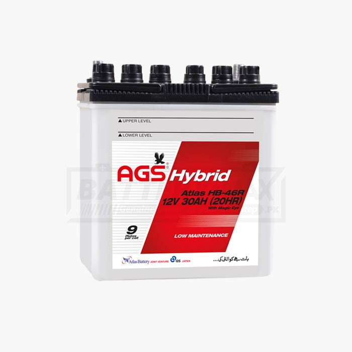 AGS HB-46R Lead Acid Car Battery | 30 Ah | 9PL
