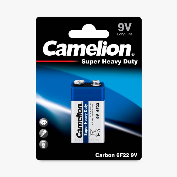 Camelion Blue Super Heavy Duty 9V PP3 6F22 Zinc Carbon Battery | 1 Pack