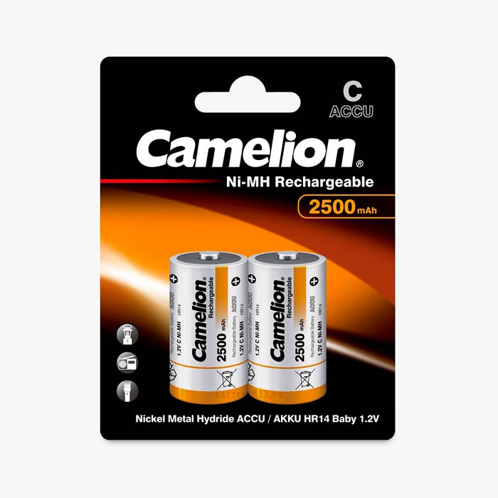 Camelion Ni-MH Rechargeable C 2500mAh Rechargeable HR14 NiMH Battery | 2 Pack