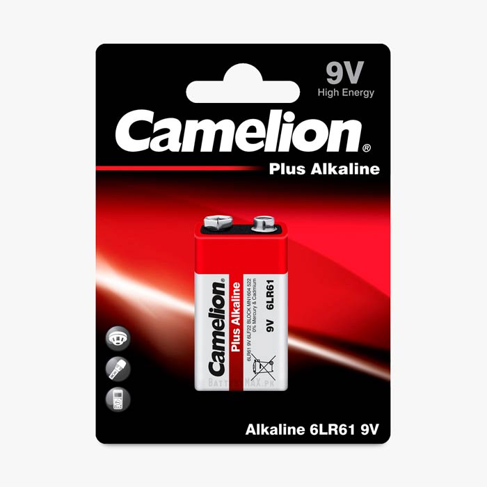 Camelion Plus Alkaline 9V PP3 6LR61 Alkaline Battery | 1 Pack