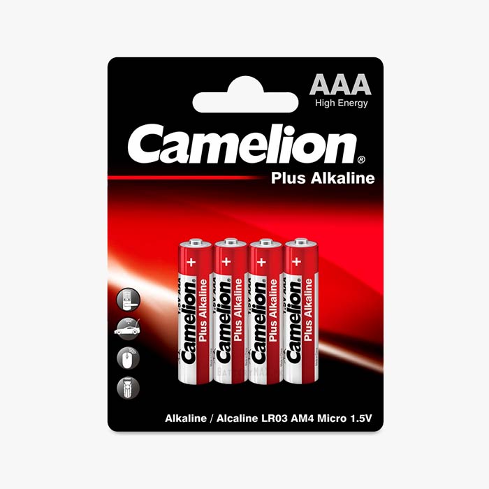 Camelion Plus Alkaline AAA LR03 Alkaline Battery | 4 Pack