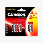 Camelion Plus Alkaline AAA LR03 Alkaline Battery | 6 Pack