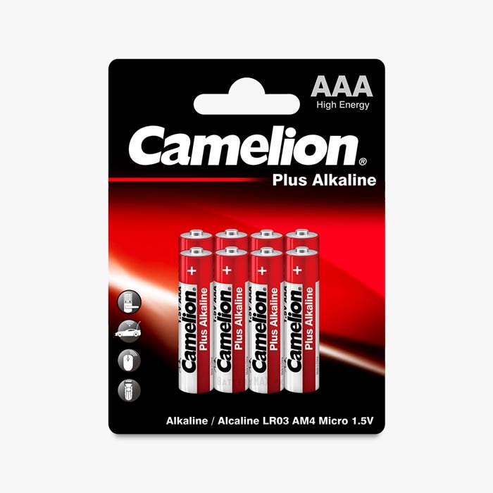 Camelion Plus Alkaline AAA LR03 Alkaline Battery | 8 Pack