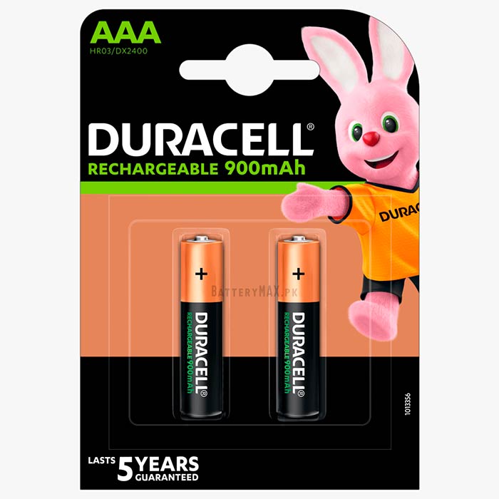Duracell Rechargeable AAA 900mAh Rechargeable HR03 NiMH Battery | 2 Pack