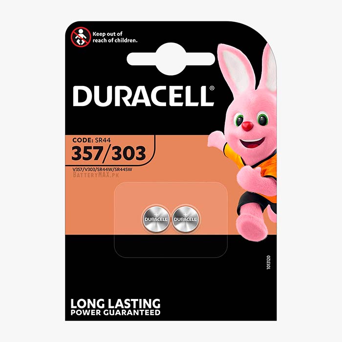 Duracell Button Cell 357 / 303 SR44 Silver Oxide Battery | 2 Pack