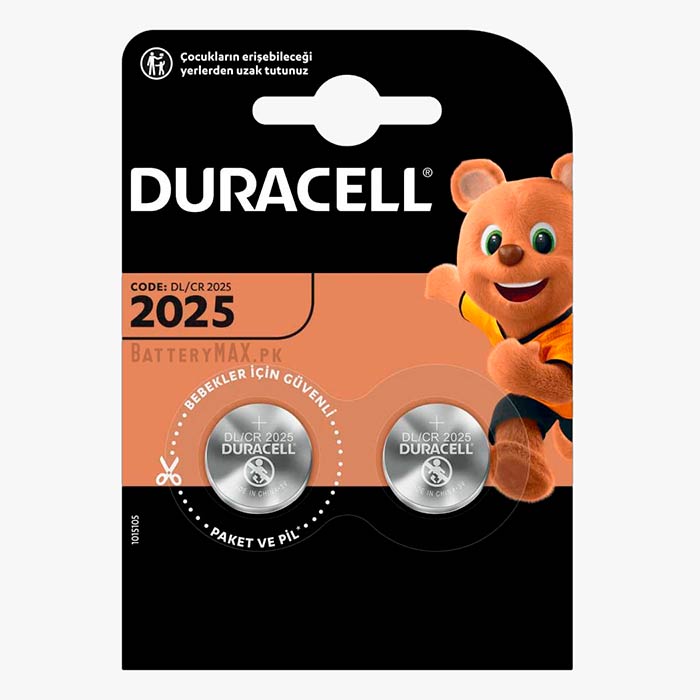 Duracell Button Cell CR2025 Lithium Manganese Dioxide (Li-MnO2) Battery | 2 Pack