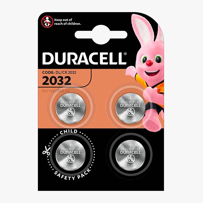 Duracell Button Cell CR2032 Lithium Manganese Dioxide (Li-MnO2) Battery | 4 Pack