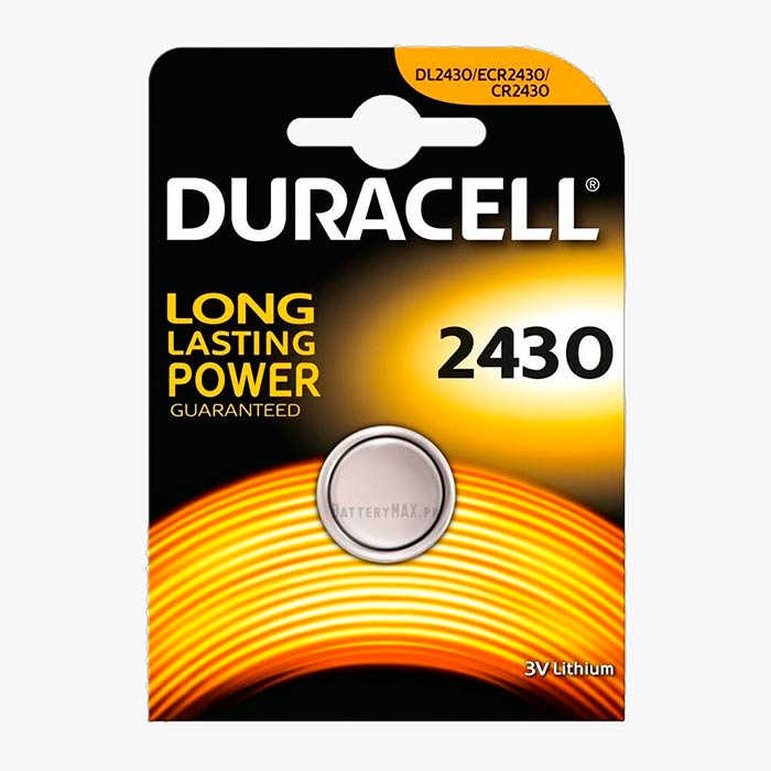 Duracell Button Cell CR2430 Lithium Manganese Dioxide (Li-MnO2) Battery | 1 Pack