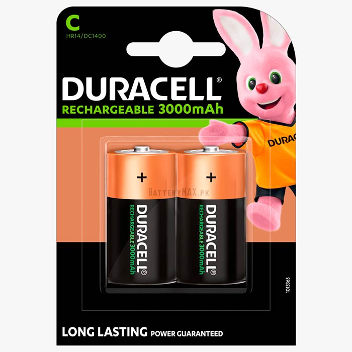 Duracell Rechargeable C 3000mAh Rechargeable HR14 NiMH Battery | 2 Pack