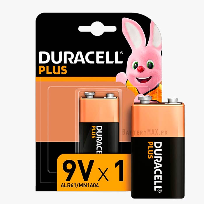 Duracell Plus 9V PP3 6LR61 Alkaline Battery | 1 Pack