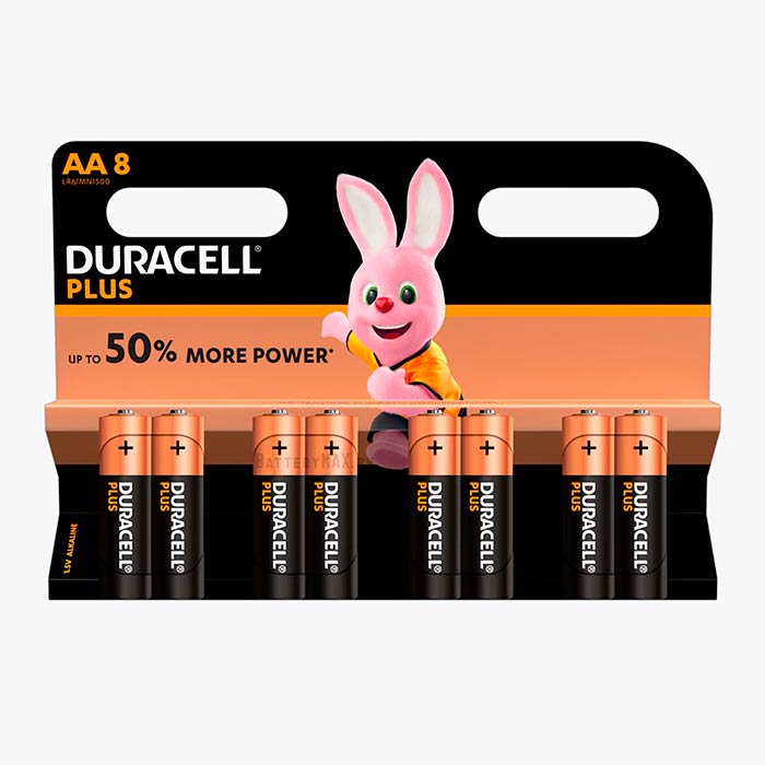Duracell Plus AA LR6 Alkaline Battery | 8 Pack