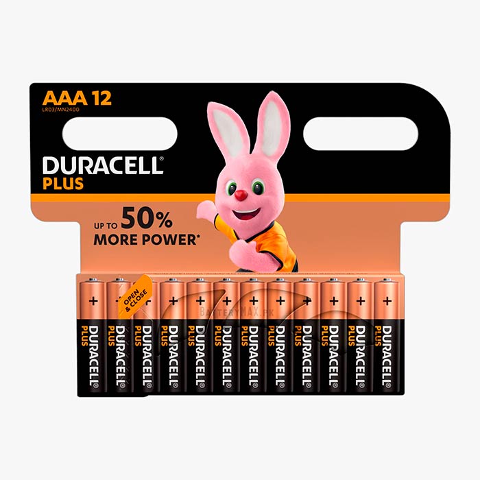 Duracell Plus AAA LR03 Alkaline Battery | 12 Pack