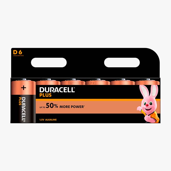 Duracell Plus D LR20 Alkaline Battery | 6 Pack