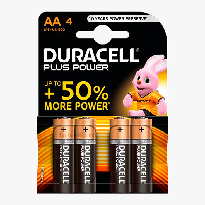 Duracell Plus Power AA LR6 Alkaline Battery | 4 Pack