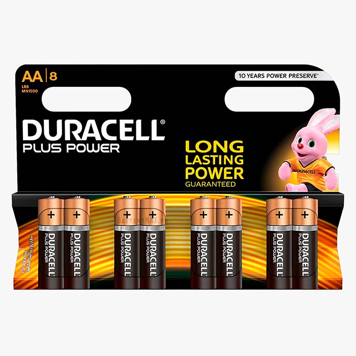 Duracell Plus Power AA LR6 Alkaline Battery | 8 Pack