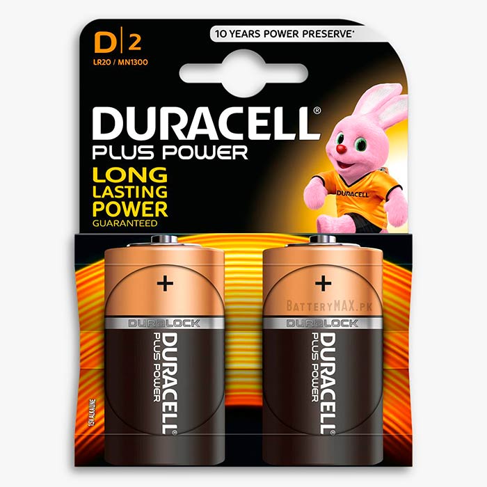 Duracell Plus Power D LR20 Alkaline Battery | 2 Pack