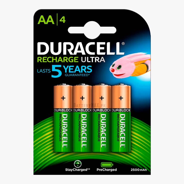 Duracell Recharge Ultra AA 2500mAh Rechargeable HR6 NiMH Battery | 4 Pack