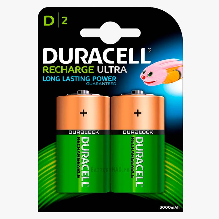 Duracell Recharge Ultra D 3000mAh Rechargeable HR20 NiMH Battery | 2 Pack