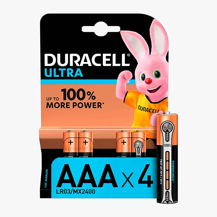 Duracell Ultra AAA LR03 Alkaline Battery | 4 Pack