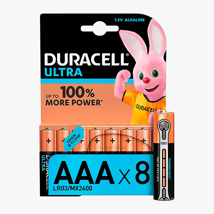 Duracell Ultra AAA LR03 Alkaline Battery | 8 Pack