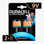 Duracell Ultra Power 9V PP3 6LR61 Alkaline Battery | 2 Pack