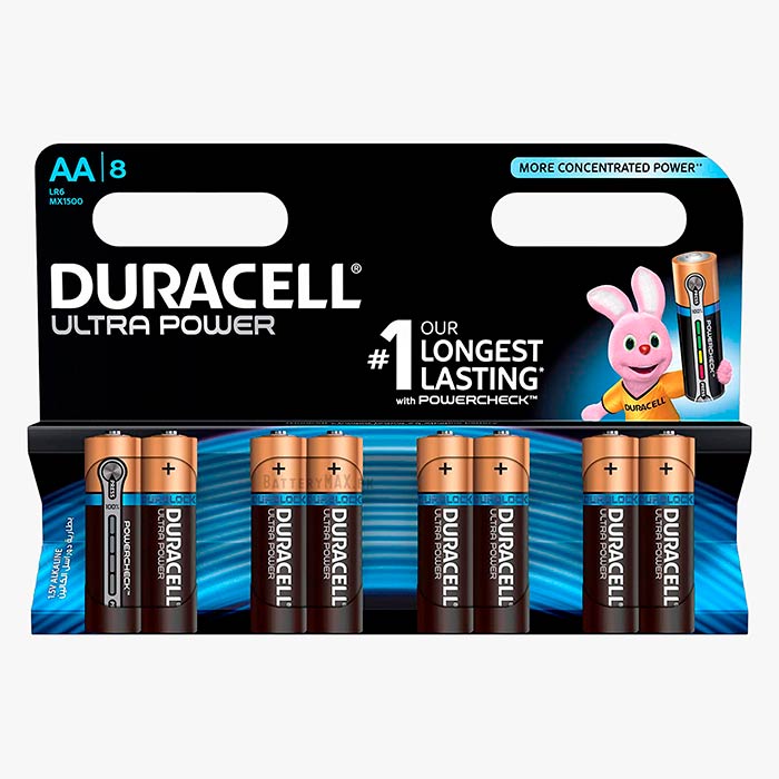 Duracell Ultra Power AA LR6 Alkaline Battery | 8 Pack