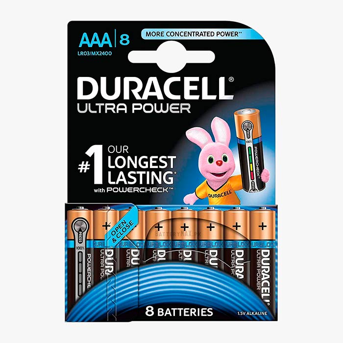 Duracell Ultra Power AAA LR03 Alkaline Battery | 8 Pack
