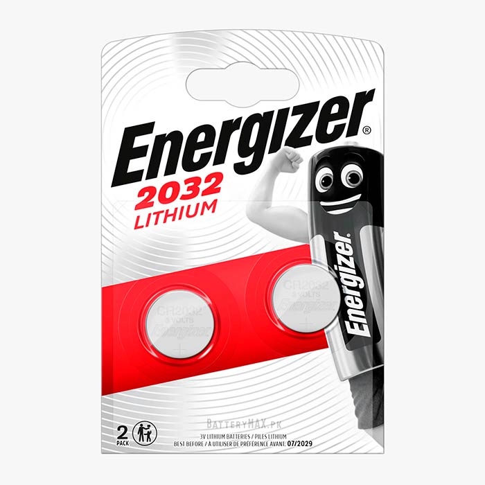 Energizer Button Cell CR2032 Lithium Manganese Dioxide (Li-MnO2) Battery | 2 Pack