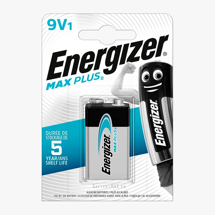 Energizer Max Plus 9V PP3 6LR61 Alkaline Battery | 1 Pack