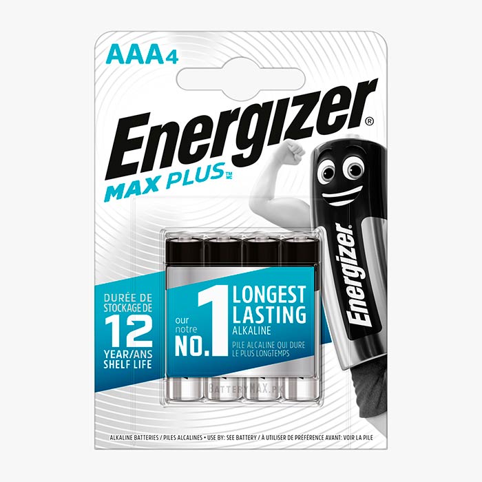 Energizer Max Plus AAA LR03 Alkaline Battery | 4 Pack