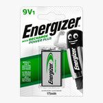 Energizer Recharge Power Plus 9V PP3 175mAh Rechargeable HR22 NiMH Battery | 1 Pack
