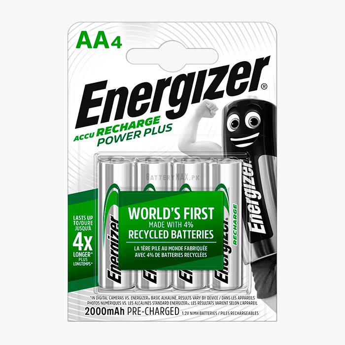 Energizer Recharge Power Plus AA 2000mAh Rechargeable HR6 NiMH Battery | 4 Pack