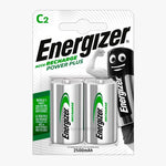 Energizer Recharge Power Plus C 2500mAh Rechargeable HR14 NiMH Battery | 2 Pack