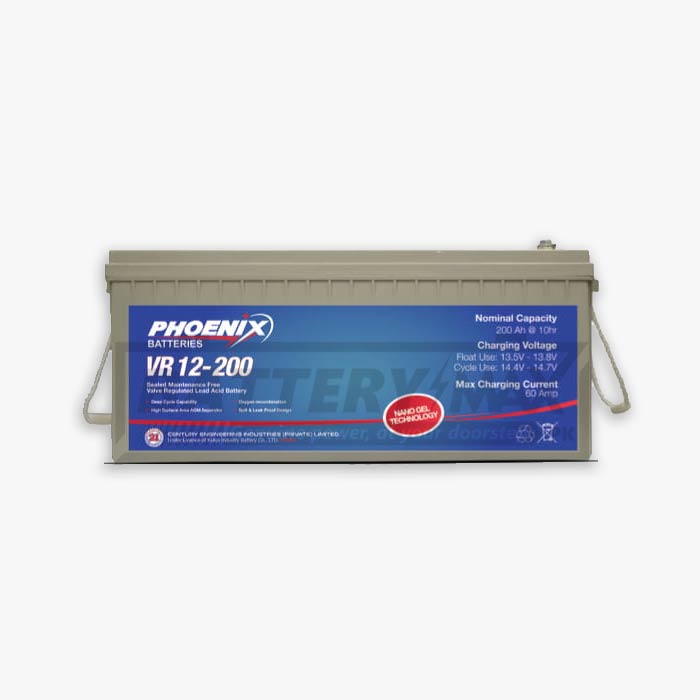 Phoenix VR12-200 VRLA Deep Cycle Lead Acid Dry UPS & Solar Battery | 200 Ah