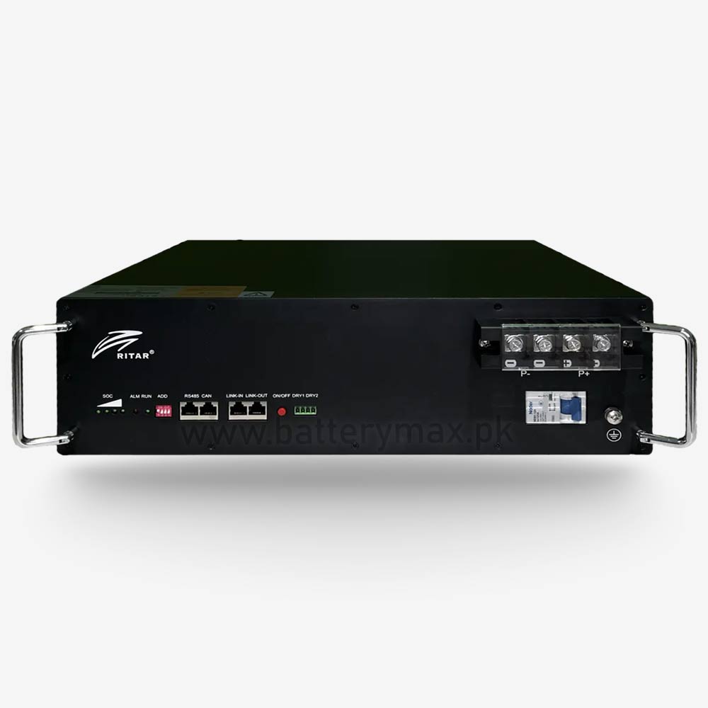 Ritar R-LFP51.2V100Ah 51.2V 100Ah 5.1kWh Lithium Iron Phosphate LiFePO4 (LFP) UPS and Solar Lithium Battery