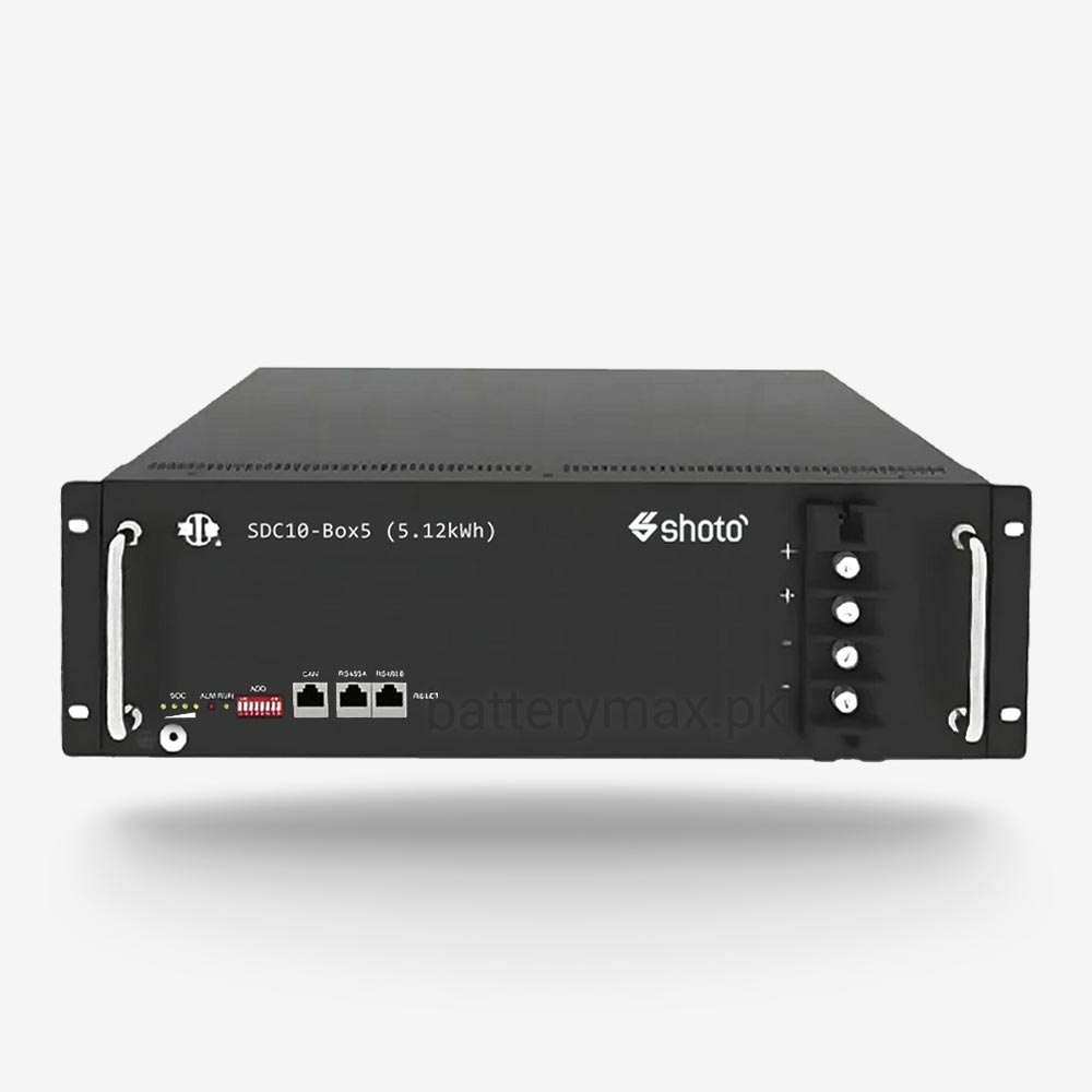 Shoto SDC10-Box5 51.2V 100Ah 5.1kWh Lithium Iron Phosphate LiFePO4 (LFP) UPS and Solar Lithium Battery