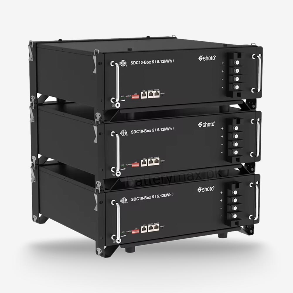 Shoto SDC10-Box5 51.2V 100Ah 5.1kWh Lithium Iron Phosphate LiFePO4 (LFP) UPS and Solar Lithium Battery