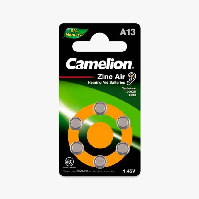 Camelion A13 Hearing Aid Button Cell Battery | 6 Pack