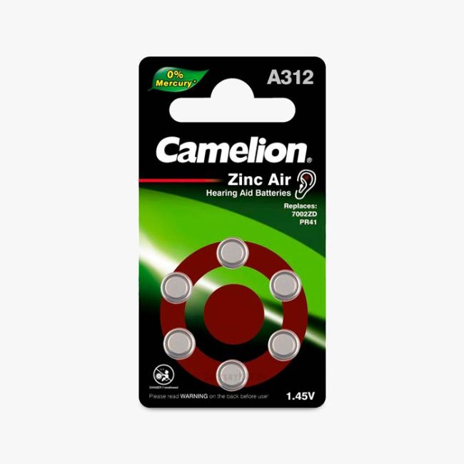 Camelion A312 Hearing Aid Button Cell Battery | 6 Pack