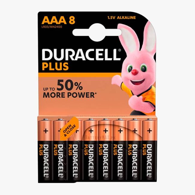 Duracell Plus AAA Alkaline Battery LR03 | 8 Pack