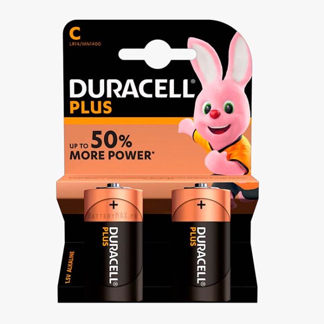 Duracell Plus C Alkaline Battery LR14 | 2 Pack