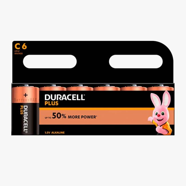 Duracell Plus C Alkaline Battery LR14 | 6 Pack