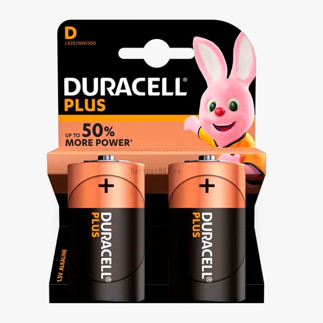 Duracell Plus D Alkaline Battery LR20 | 2 Pack