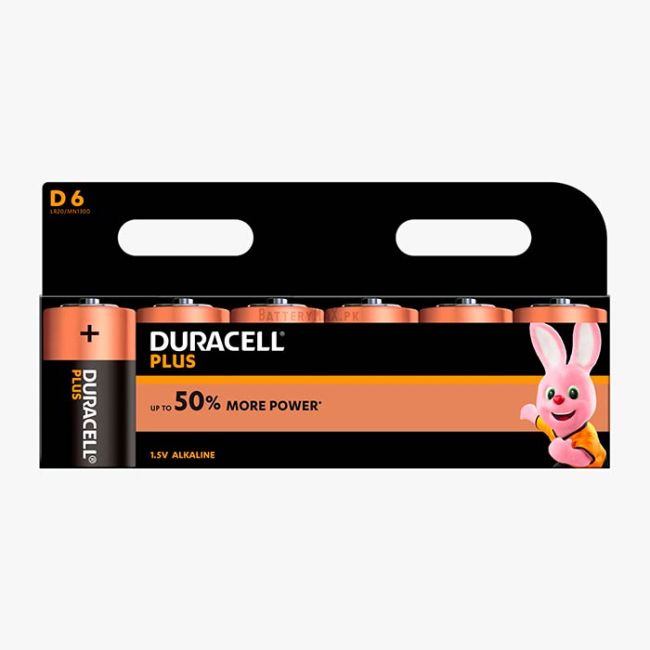 Duracell Plus D Alkaline Battery LR20 | 6 Pack