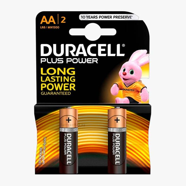 Duracell Plus Power AA Alkaline Battery LR6 | 2 Pack