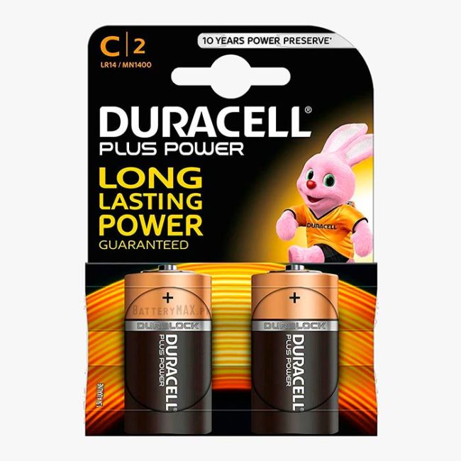 Duracell Plus Power C Alkaline Battery LR14 | 2 Pack