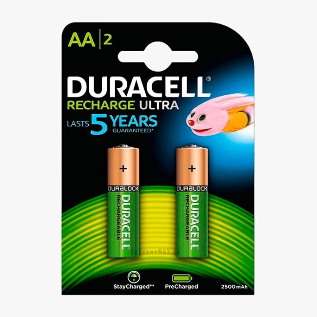 Duracell Recharge Ultra AA 2500mAh NiMH Battery HR6 | 2 Pack