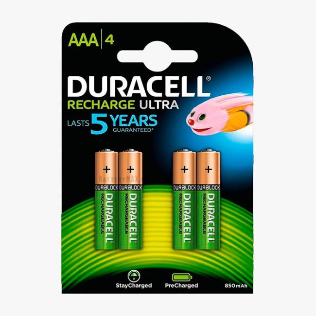 Duracell Recharge Ultra AAA 850mAh NiMH Battery HR03 | 4 Pack
